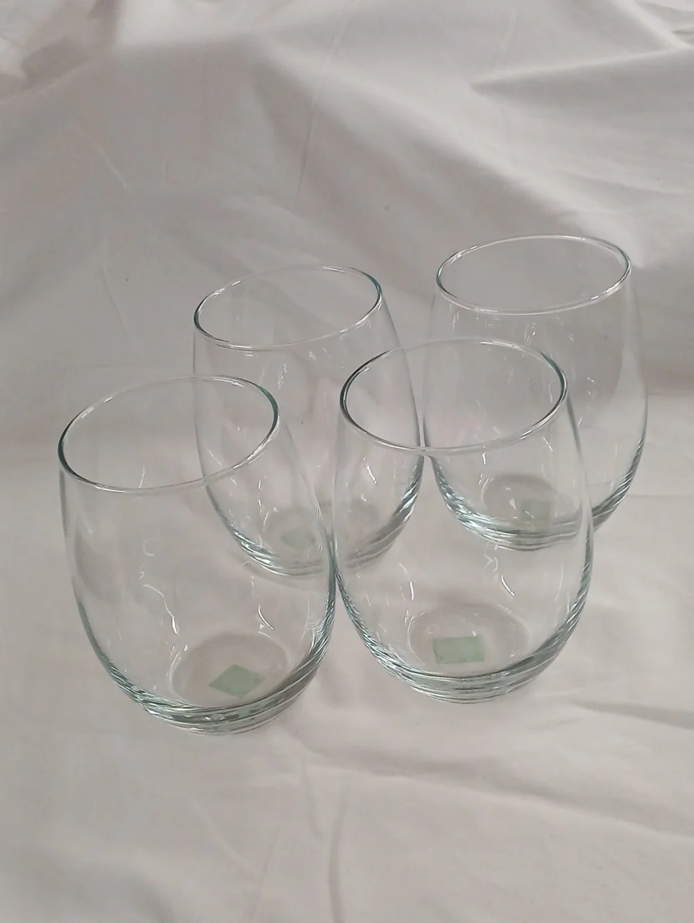 Set of 4 Clear Stemless Wine Glasses - Versatile Home Dining Glassware